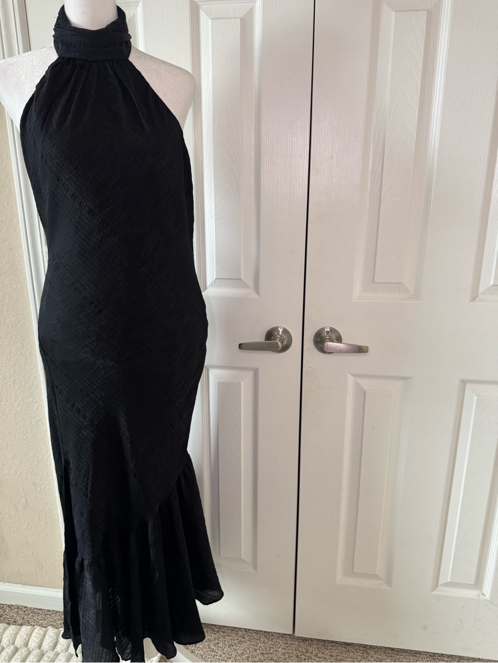 Astr The Label Black Halter Maxi Dress Size M Backless Elegant Evening Gown - Picture 2 of 11